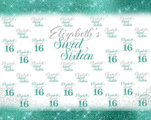 custom Sweet Sixteen Aqua Glitter Sequins backgrounds High quality Computer print party photo backdrop 2024 - buy cheap