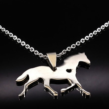 2021 модные ожерелья из нержавеющей стали с лошадью, серебряная цепочка, чокер, ожерелье, ювелирные изделия, женские ожерелья N959S02 2024 - купить недорого