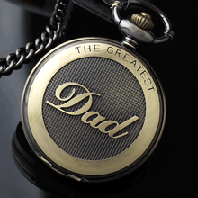 Vintage DAD Quartz Pocket Watch Necklace Pendant Clock With Chain Fathers' Day Birthday Gift Clock with Box 2024 - buy cheap