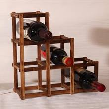 6 Grid Wooden Wine Organizer Rack Bottles Wood Wine Holders Beer Bottle Organizer Holders Bar Home Party Kitchen Accessoris 2024 - buy cheap