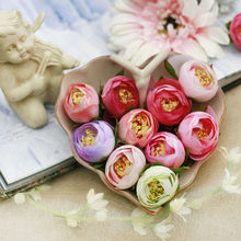 Бесплатная доставка, 10 шт./лот, искусственные шелковые чайные головки с розами, декоративные цветы для рукоделия 2024 - купить недорого