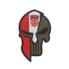 Croatia Skull Spartan National Flag Patch Tactical Emblem Military HELMET Badges Appliques Embroidered Patches 2024 - buy cheap