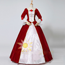 New Arrival Custom-Made Dark Red Belle Princess Costume Belle Cosplay Costume For Women Gilrs Party 2024 - buy cheap