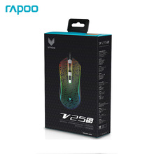 Rapoo-ratón para videojuegos V25S, Original, RGB, con cable, 7000DPI, para jugador, PUBG, Overwatch, LOL 2024 - compra barato