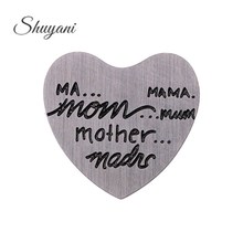 10pc Heart Stainless Steel Floating Locket Plates Stamped Mama Mom Mother Window Plates For Floating Glass Living Locket Pendant 2024 - buy cheap