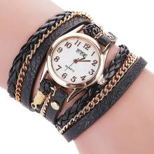 Best Selling Women Watch Luxury Brand Vintage Weaving Leather Bracelet Watch Dress Ladies Quartz Wristwatch Gift Clock Relogio#B 2024 - buy cheap