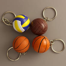 100pcs/lot New PVC Mini Basketball Keychains Plastic Volleyball Keyrings for Gifts 2024 - buy cheap
