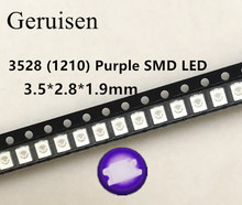 Diodo led SMD de 100 piezas, 3528/1210 púrpura/uv smd/plcc-2 smt, diodos emisores de luz ultrabrillantes de alta calidad 2024 - compra barato