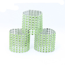 Green 10Pieces/Lot Napkin Rings Handmade Rhinestone Plastic Drill Napkin Ring Wedding Party Hotel Dining-table Decoration 2024 - buy cheap