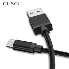 GUSGU Nylon Braided Mobile Phone USB C Cable Type C Plug Fast Charging Data Cable For Samsung S9 S8 Xiaomi Mi6 Mi5 Typec Cables 2024 - buy cheap