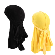 2pcs/lot New Unisex Velvet Durag Waves Extra Long Tail and Wide Straps for Du-RAG Make middle stitch on outside Hair Accessories 2024 - buy cheap