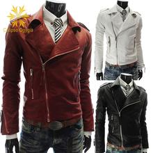 Calipso Ogygia New Mens Jackets Stylish Slim Fit Hooded Men's Black Red White Motorcycle PU Leather Jacket Coat Outwear 2024 - buy cheap