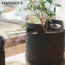 Sacos para cultivo de plantas vozzistoo, sacola de feltro preto com 1/2/3 galões para crescimento de plantas e jardim, recipiente pra plantar vasos de jardim 2024 - compre barato