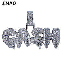 Jinao colar com pingente de letra de bolha,, dourado, prateado, zircônio cúbico, joias com brilhos, presentes 2024 - compre barato
