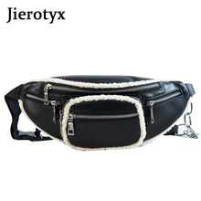 JIEROTYX-riñonera de diseñador para mujer, bolso de hombro PU de cuero negro y rojo, con cadenas sexys, para el pecho y el teléfono 2024 - compra barato