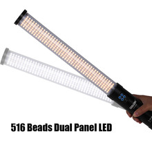 Handheld Dual Panel 516AS LED Photo/Video Light 3200-5600K Magic Tube Light Stick Built-in Battery Photography Lamp as ice light 2024 - buy cheap