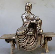 Rare Old Silver carving statue /sculpture---Bench Buddha,handmade crafts,best collection & adornment, free shipping 2024 - buy cheap