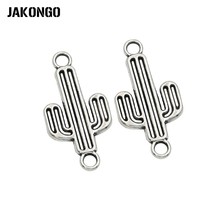 JAKONGO Antique Silver Plated Cactus Charm Connectors for Jewelry Making Bracelet Accessories DIY Findings 26x13mm 2024 - buy cheap