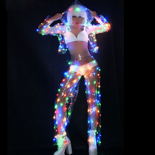 Luces LED de colores para actuaciones, ropa Sexy para Festival de Música, cantante, equipo de baile, DJ, disfraz de baile para discoteca 2024 - compra barato
