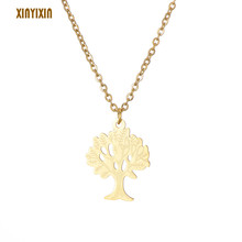 Cute Tree of Life Stainless Steel Pendant Necklace Women Simple Gold Color Tree Choker Necklace Yggdrasil Fashion Jewelry Gift 2024 - buy cheap