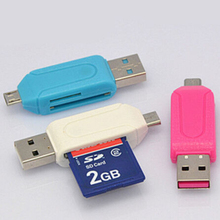 2 in 1 USB OTG Card Reader Universal Micro USB OTG TF/SD Card Reader Phone Extension Headers Micro USB OTG cables For Android 2024 - buy cheap