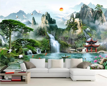 Beibehang personalizado papel de parede bela paisagem natural murais casa decoração sala estar quarto tv fundo da 3d 2024 - compre barato