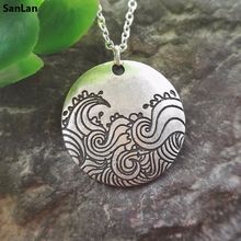 SanLan Wave necklace beach nautical jewelry gift for women ocean wave  vacation  travel jewelry wanderlust paradise 2024 - buy cheap