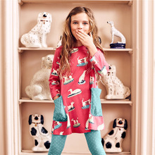 long sleeve children dress cotton kids dresses european design Baby Girl dog Printing Party Dress cute Outfits Clothes 2-7T 2024 - buy cheap