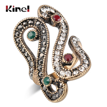 Kinel-Anillos antiguos únicos para mujer, anillos de cristal de aspecto Vintage, Color dorado, joyería de compromiso, regalo 2024 - compra barato