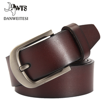 [DWTS] fashion cow genuine leather men fashion classice vintage style male belts for men pin buckle size 125cm 2024 - buy cheap