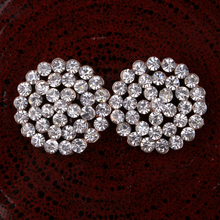 50 pçs/lote 20MM 2 Cores Brilhantes Botões de Liga Para Embelezamento Do Vintage Rodada Sparkly Rhinestone Botão Para Acessórios Do Casamento 2024 - compre barato