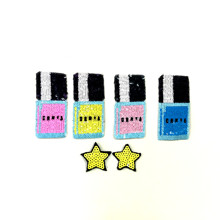 NailPolish-Bordado de parches de lentejuelas, apliques de estrellas, insignias de tela, accesorios de ropa, pegatinas de hierro para ropa 2024 - compra barato