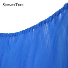 Blue 1 Meter x 80cm Tulle Table Skirt Wonderland Table Tutu Skirting Wedding Birthday Baby Shower Party Decoration 2024 - buy cheap