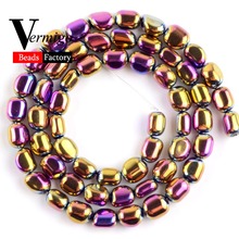 Natural Stone Multicolor Hematite Chips Beads Irregular Oval Shape Loose Beads For Jewelry Making 5-8mm Diy Bracelet 15" 2024 - buy cheap