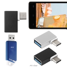 90 градусов Тип C к USB 3,0 Женский данных OTG конвертер для Macbook Android телефона 2024 - купить недорого