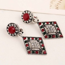 Vintage No Ear Hole Ethnic Clip Earings Non Pierced Geometric Crystal Earrings Antique Silver Color Earcuffs 2024 - buy cheap