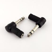 3.5mm 1/8" Stereo TRS Female to 6.35mm 1/4" Mono Male 90 degree Audio Adapter 3 Pole Right Angle Speaker Microphone Converter 2024 - buy cheap