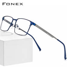 FONEX Alloy Glasses Frame Men Ultralight Square Myopia Prescription Eyeglasses 2019 Metal Full Optical Frames Screwless Eyewear 2024 - buy cheap