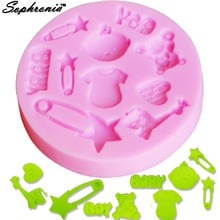 Molde de decoração de bolo 10 gêmeo, forma 3d fofa de menino e pano de urso, formato de alfinete de silicone para decoração de bolo fondant 2024 - compre barato