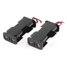 1pc Black Plastic 2 x AA 3V 5# Battery Cell Case Holder  w Wired 2024 - buy cheap