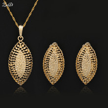 ZuoDi Dubai Gold Color Jewelry sets Round Pendant Chain Necklace drop Earrings for Women Arab/Africa Ethiopian Brand Jewelry set 2024 - buy cheap