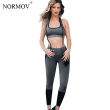 NORMOV Summer Suit Female Two Piece Set Tracksuit Women Sexy Push Up Seamless Crop Top and High Waist Leggings Fitness Clothing 2024 - buy cheap