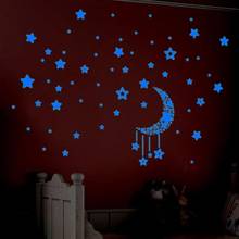 Флуоресцентные светящиеся темные звезды для детской спальни, настенные наклейки, пластиковые светящиеся звезды, светящиеся наклейки, фосфатные обои, наклейки и 15 2024 - купить недорого