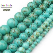 4/6/8/10/12mm Second Generation Green Howlite Stone Beads for Jewelry Bracelet Making Round Loose Beads Strand 15'' 2024 - buy cheap