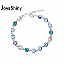 Joyashny pulseira de berloques e pulseira, em cristal de swarovski-elements para mulheres, bracelete de contas para casamento 2024 - compre barato