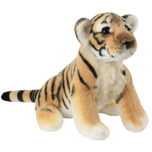 Muñeco de peluche de tigre sentado, juguete de simulación de Animal realista, realista, de buena calidad, marrón y blanco, 38-48cm 2024 - compra barato