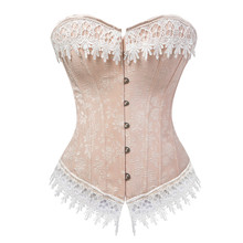 Corselet feminino sexy de cetim com laço, espartilho de lingerie top de afinamento, corselet vintage de tamanhos grandes rosa 2024 - compre barato