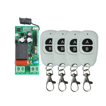 Sistema de controle remoto sem fio ac 220v 1 ch rf, interruptor com código de aprendizagem, feixe momentâneo 315 433.92mhz, sem fio tx