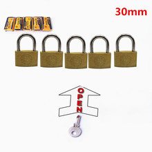 Free shipping 5 PC 30mm padlocks open by same keys Copper locks padlock for drawer luggage case box Hardware 2024 - buy cheap