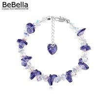 BeBella-pulsera de cuentas de cristal con colgante de corazón para mujer, brazalete con cristales de Swarovski, joyería para mujer, novia, chica, regalo 2024 - compra barato